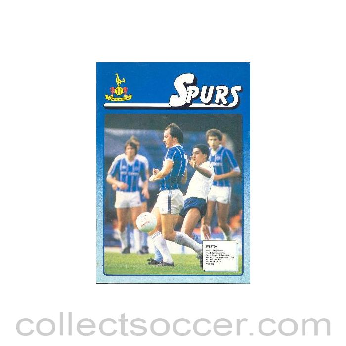 1983 - Tottenham Hotspur v Everton official programme 17/09/1983 Canon League