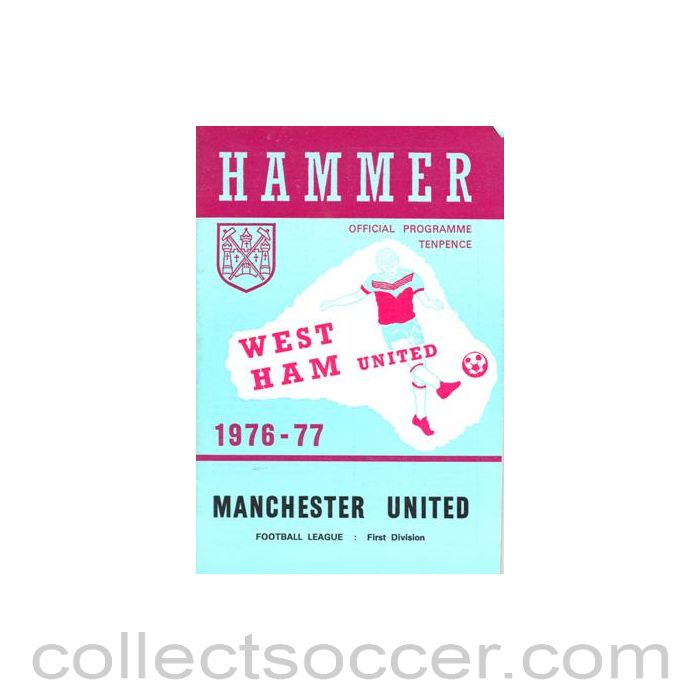 1977 - West Ham United v Manchester United official programme 16/05/1977 Football League