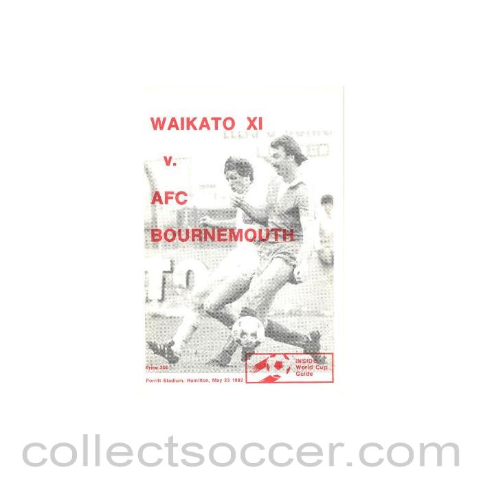 1982 - Waikato XI v Bournemouth official programme 23/05/1982