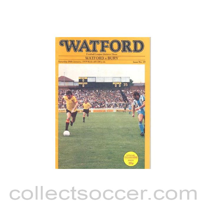 1979 - Watford v Bury official programme 20/01/1979