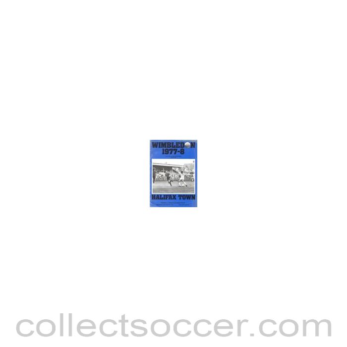 1977 - Wimbledon v Halifax Town official programme 20/08/1977