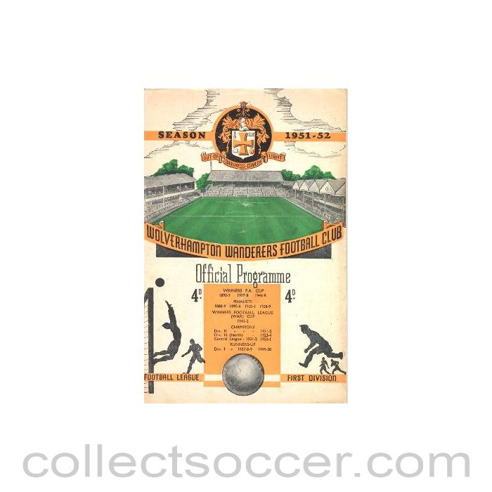 1951 - Wolverhampton Wanderers v Derby County official programme 22/08/1951