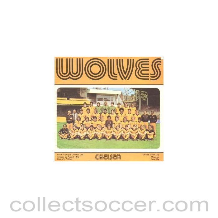 1978 - Wolverhampton Wanderers vChelsea official progremme 22/08/1978