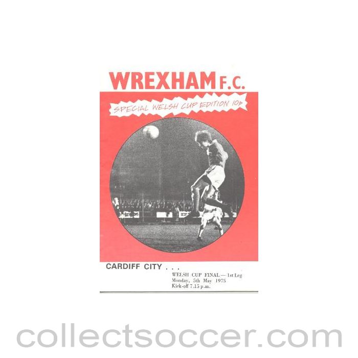 1975 - Wrexham v Cardiff City official programme 05/05/1975