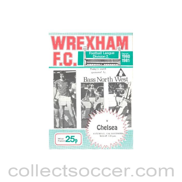 1980 - Wrexham vChelsea official programme 15/11/1980