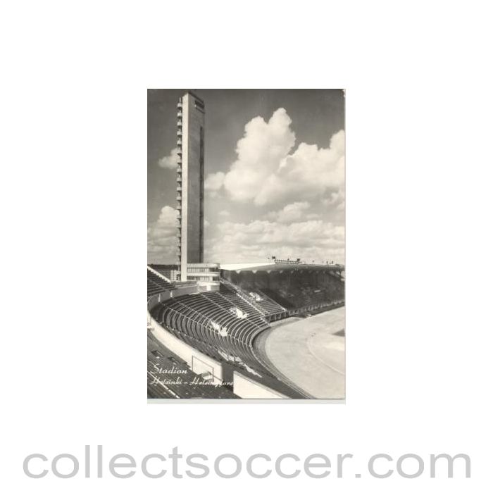 1952 15th Olympic Games in Helsinki, Finland postcard, featuring the Olympic Stadium