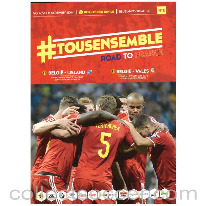 2014 Belgium v Wales and Belgium v Iceland Official Programme