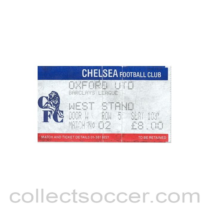 Chelsea v Oxford United ticket