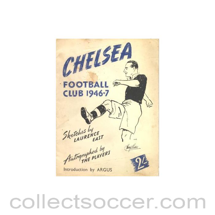 1946 - Chelsea 1946-1947 Sketches by Laurence East Autographed by The Players. The rarest of Chelsea memorabilia!