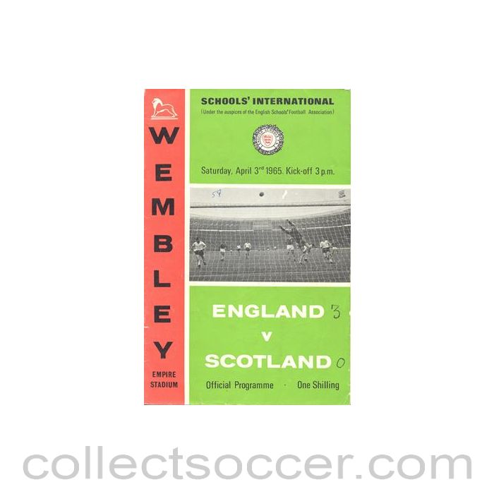 1965 England v Scotland official programme 03/04/1965 youth game, half price