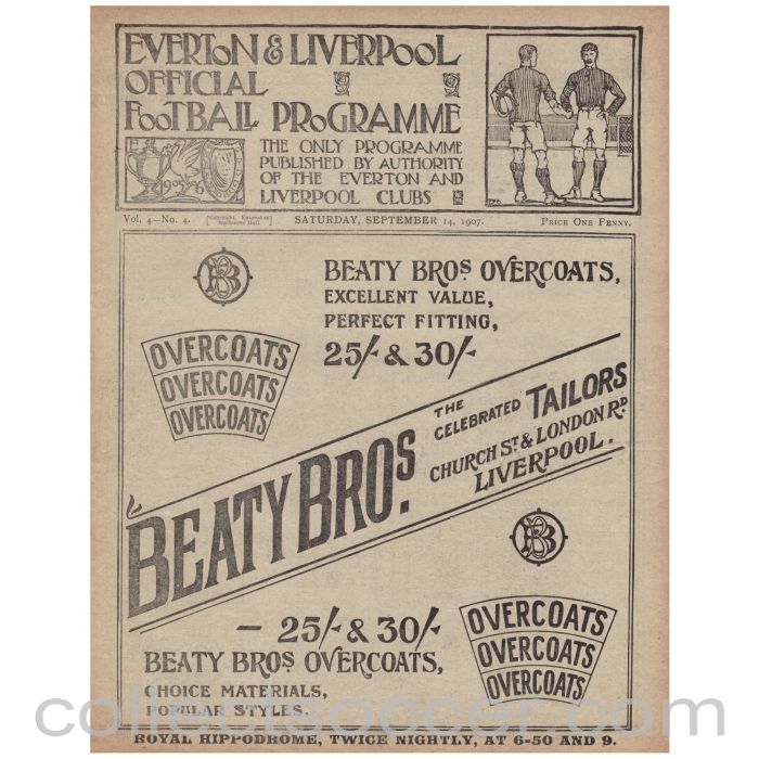 1907 Liverpool v Blackburn Rovers and Everton v Preston North End Official Programme