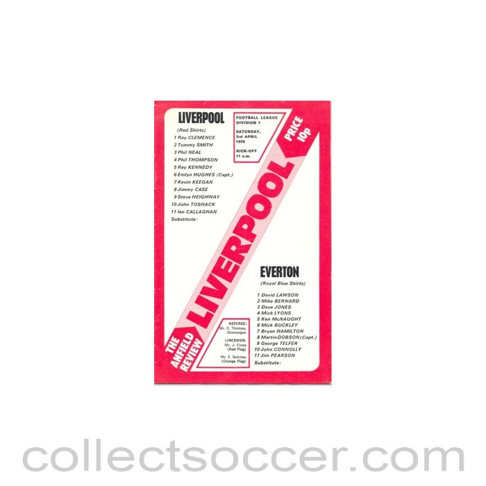 1976 - Liverpool v Everton official programme 03/04/1976