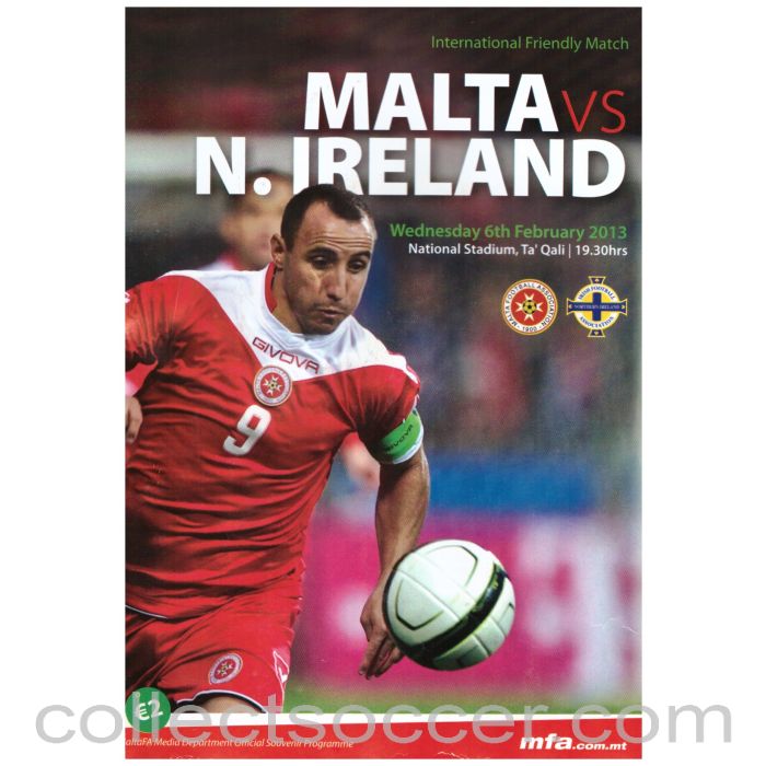 2013 Malta v Northern Ireland Official Programme - some damage