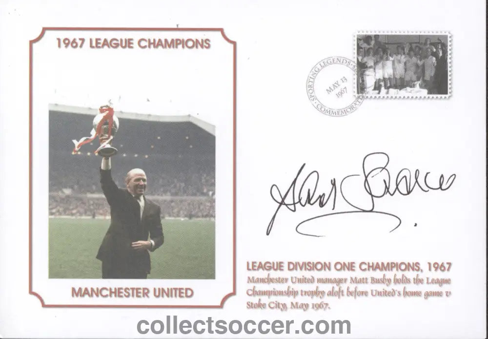 Manchester United First Day Cover Signed by European Cup Winner David Sadler