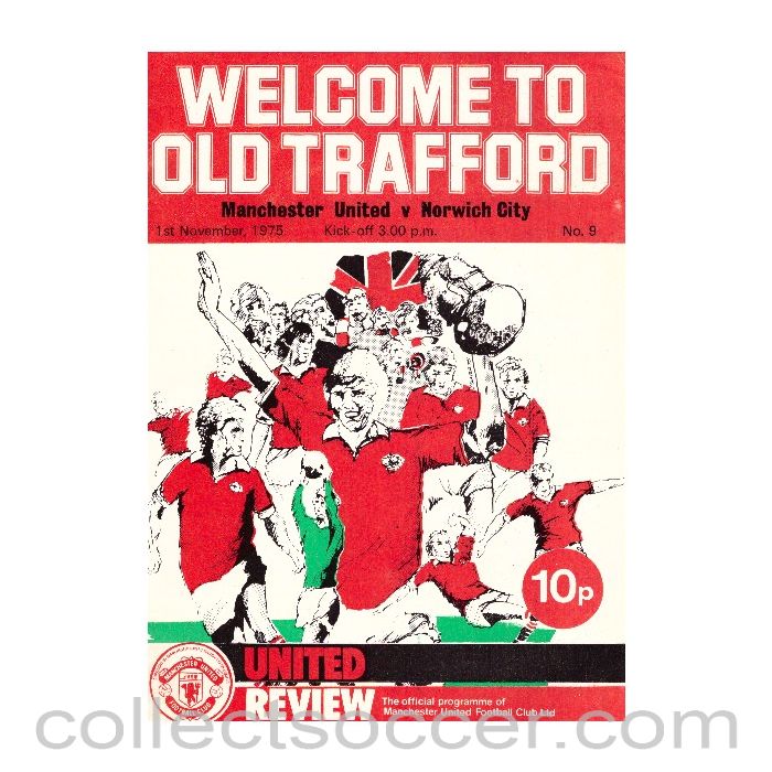 1975 Manchester United v Norwich City Official Programme