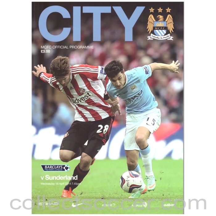 2014 Manchester City v Sunderland Official Programme + Poster