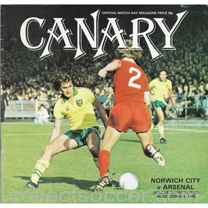 1978 Norwich City v Arsenal Football Programme