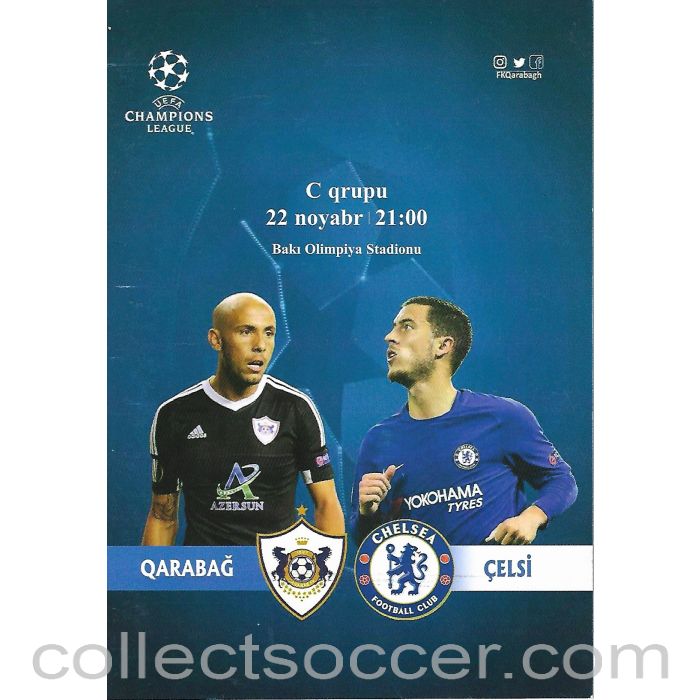 2017 - Qarabag v Chelsea 22/11/2017 Official Football Programme