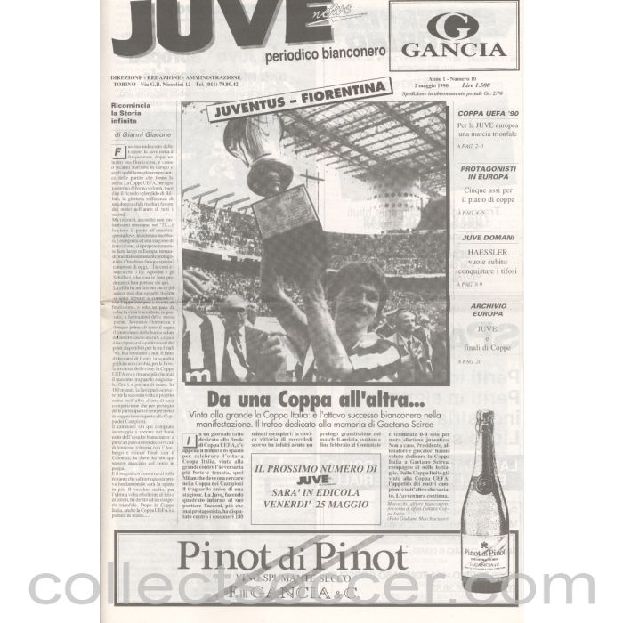 1990 UEFA Cup Final Official Programme Juventus v Fiorentina