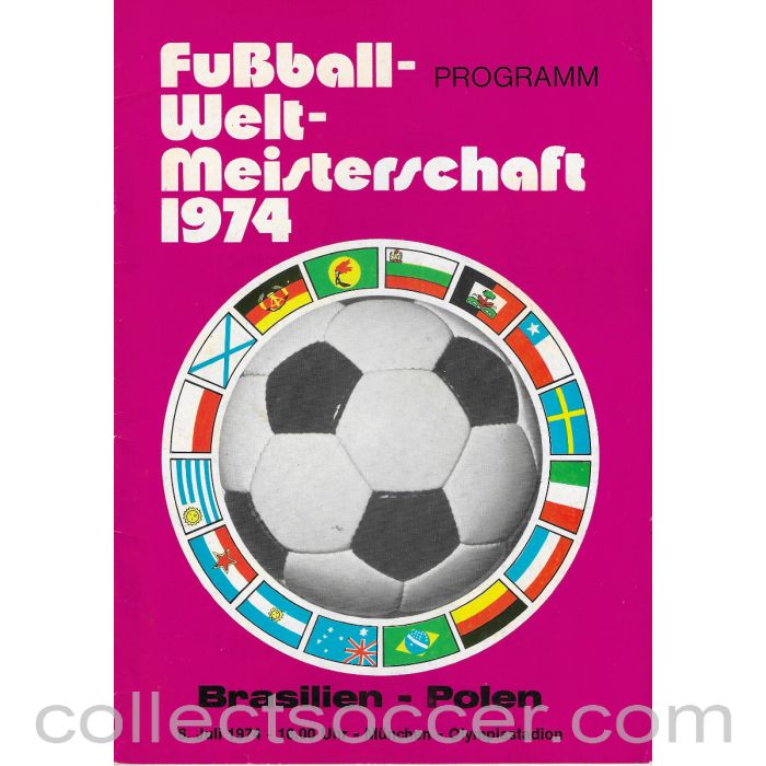 1974 - 1974 Football World Cup Brazil v Poland - 3rd Place Play-Off Game Programme