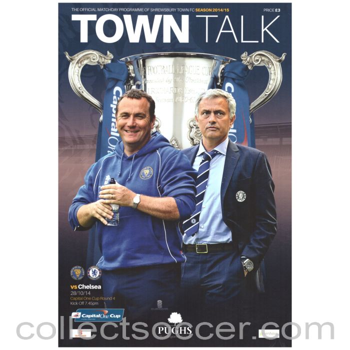 2014 - Shrewsbury Town v Chelsea Official Programme 28/10/14