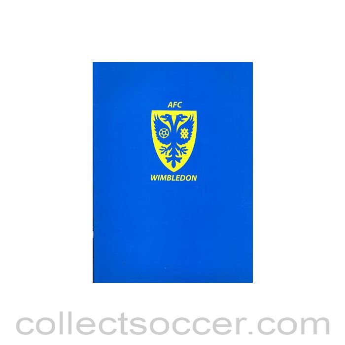 2010 - Wimbledon FC press pack 2010-2011