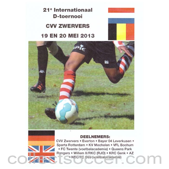 2013 Zwervers Youth Tournament Football Programme - QPR, Everton