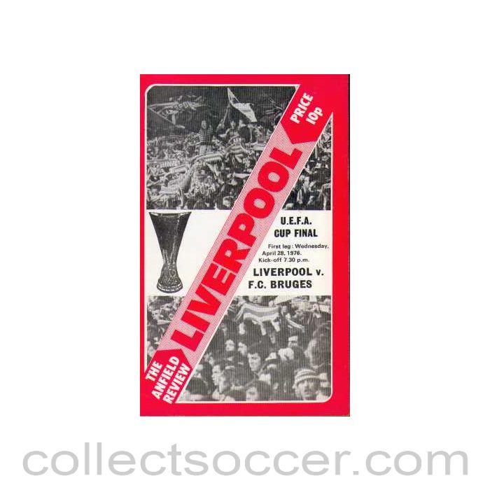 1976 UEFA Cup Final Official Programme Liverpool v Bruges