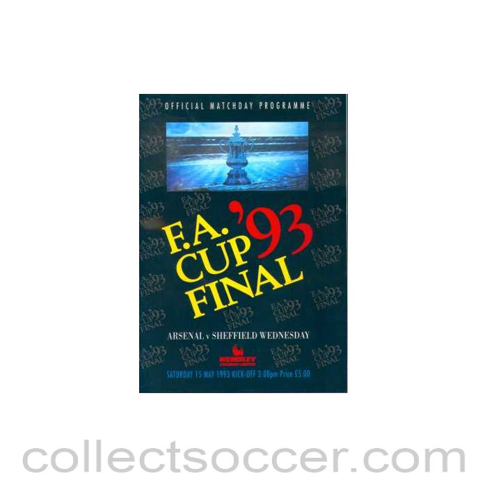 1993 FA Cup Final programme Arsenal v Sheffield Wednesday
