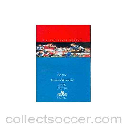 1993 FA Cup Replay Final programme Arsenal v Sheffield Wednesday