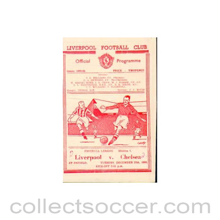 1949 - Liverpool vChelsea official programme 27/12/1949