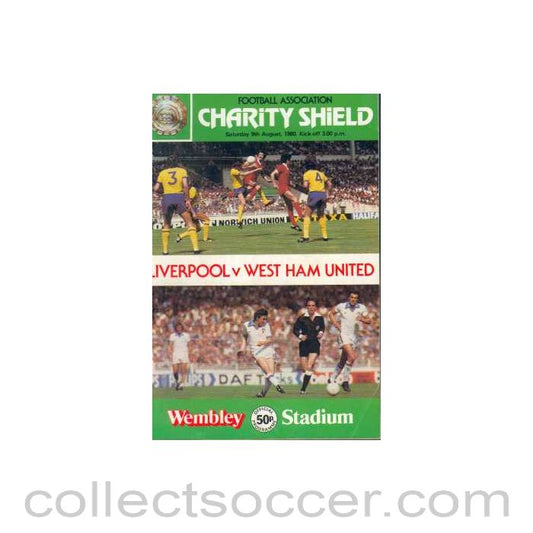 1980 Charity Shield Official Programme Liverpool v West Ham United