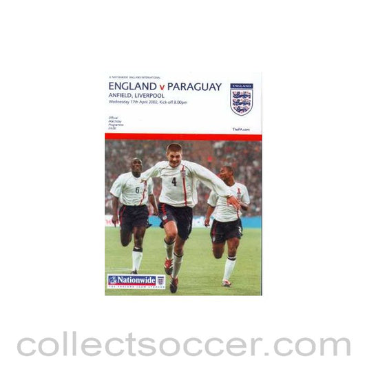 2002 England V Paraguay at Anfield 17/04/2002