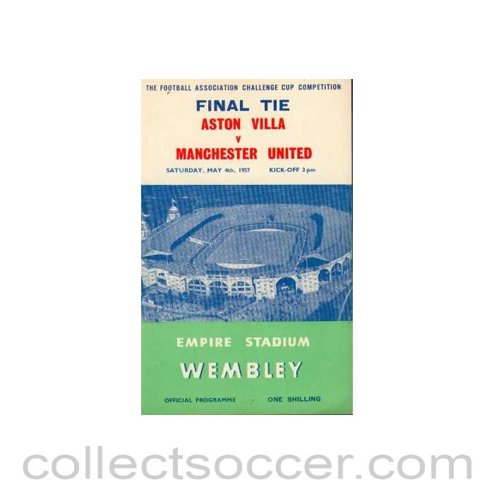 1957 FA Cup Final Programme Aston Villa v Manchester United