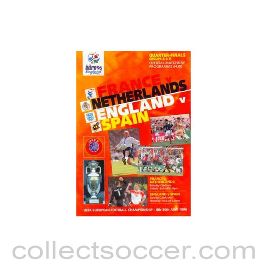 1996 European Championship Quarter Final Groups A and B Official Programme