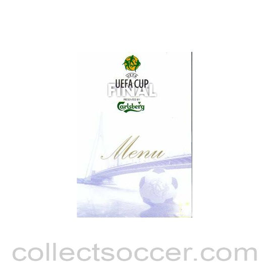 2002 UEFA Cup Final Menu Feyenoord v Borussia Dortmund 08/05/2002