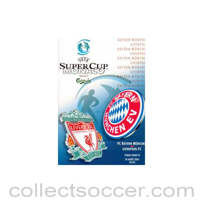 2001 Super Cup Final Official ProgrammeBayern Munich V Liverpool