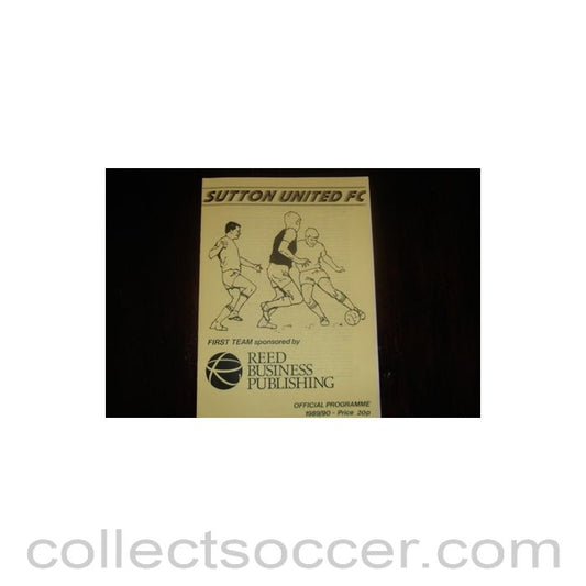 1988 - Sutton United v Reykjavik, Iceland official programme 31/08/1988, Semi-Professional International