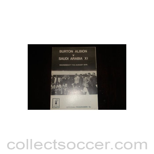 1976 - Burton Albion v Saudi Arabia official programme 11/08/1976, Semi-Professional International