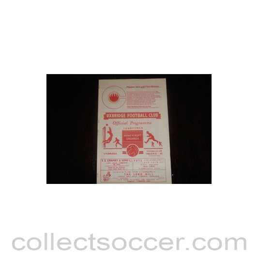 1966 - Uxbridge v Oberwil, Switzerland official programme 28/05/1966, Semi-Professional International