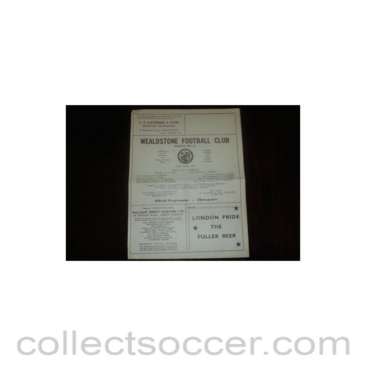 1956 - Athenian League v Uganda official programme of Season 1956-1957 Semi-Professional International, at Wealdstone F.C.