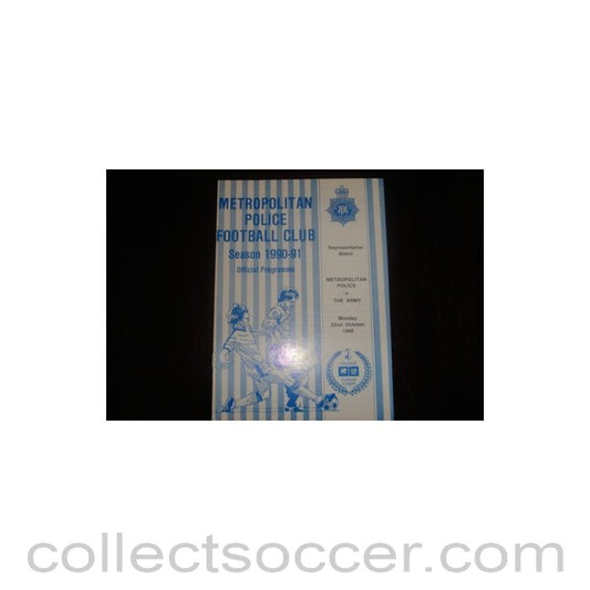 1990 - Metropolitan Police v The Army official programme 22/10/1990, Semi-Professional