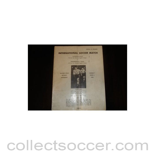 1955 - In Detroit - Sunderland v Huddersfield Town official programme 05/06/1955