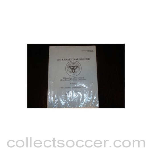 1978 - The Ontario Provincial Team v Hibernian official programme 16/05/1978