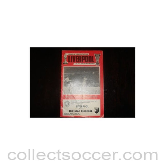 1973 - Liverpool v Red Star Belgrade official programme 06/11/1973 European Cup