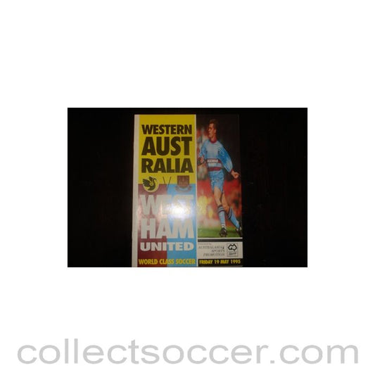 1995 - Western Australia v West Ham United official programme 19/05/1995