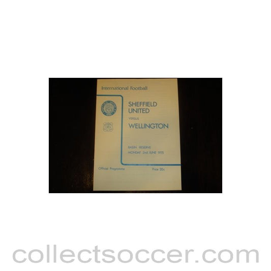 1975 - In New Zealand - Wellington, New Zealand v Sheffield United official programme 02/06/1975