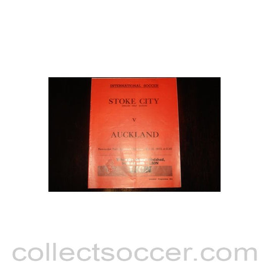 1973 - In New Zealand - Auckland v Stoke City, played official programme 12/05/1973 Very Rare!