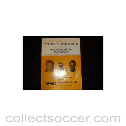 1972 - In New Zealand - Wellington Invitation XI v Wolverhampton Wanderers official programme 05/06/1972