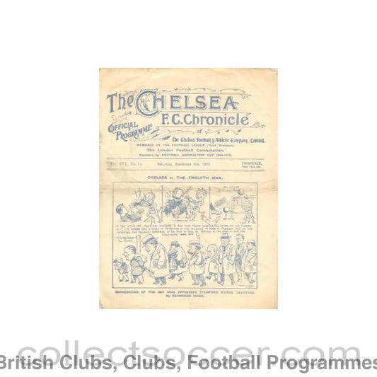 1920 - Chelsea v Preston North End official programme 06/11/1920